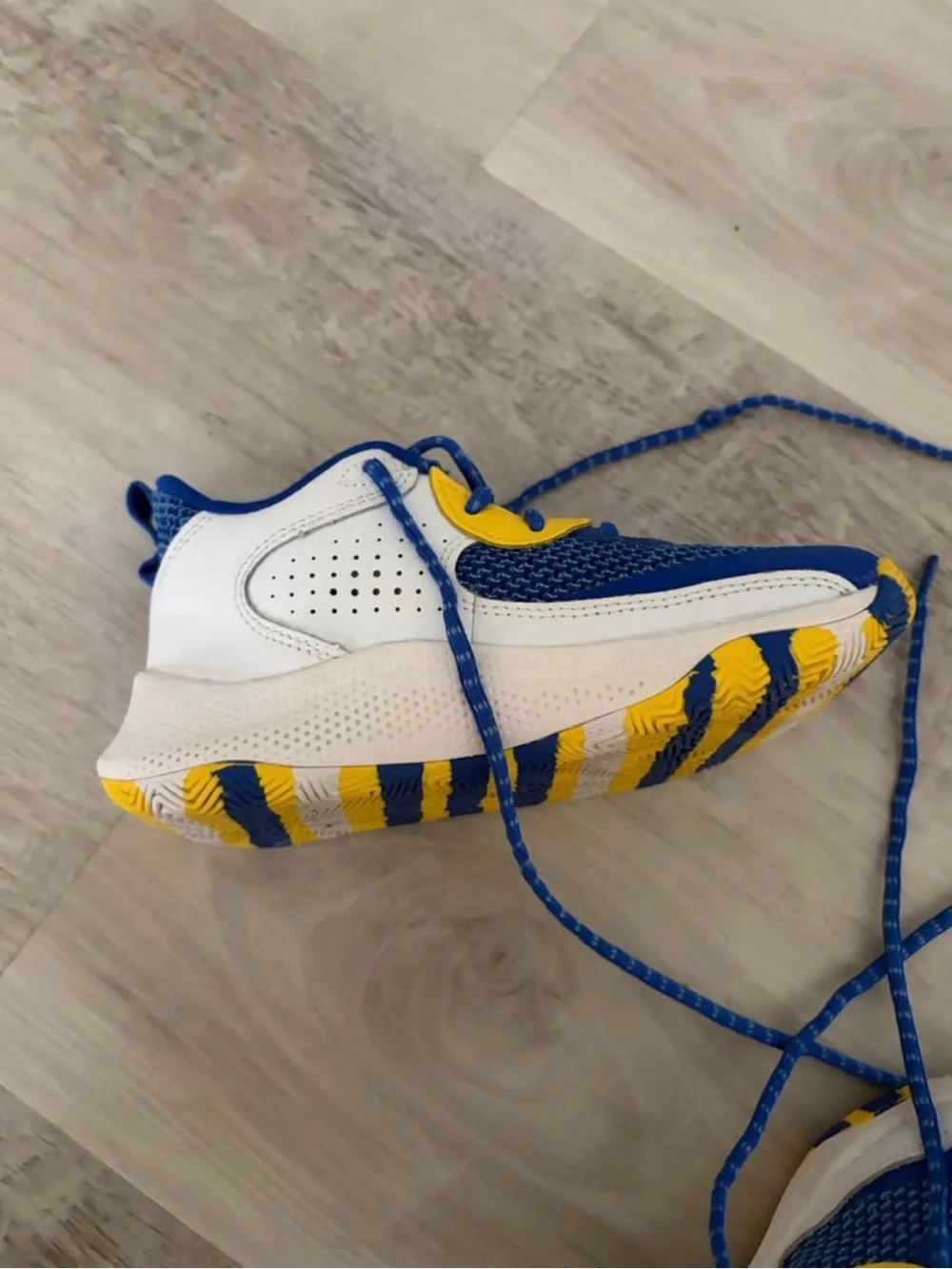 Under Armour Blue and Yellow Kids Running Sneakers